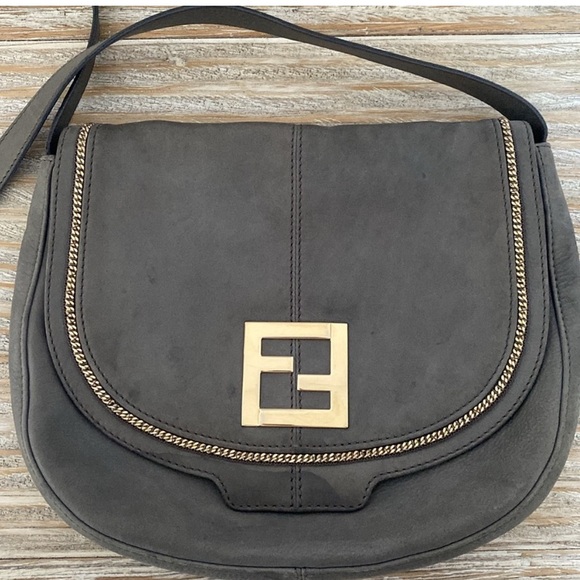 Fendi Handbags - Fendi - Gray Leather Crossbody Bag